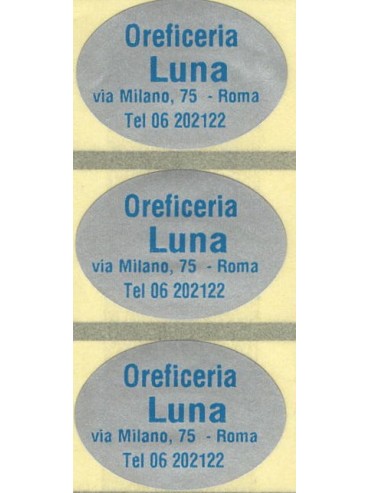 112 Etichette personalizzate ORO e ARGENTO per confezioni, bollini multiuso  per CHIUSURA PACCHETTI regalo, adesivi sagomati chiudipacco, sigilli per  confezionamento (Ovali 50x30mm) : : Cancelleria e prodotti per  ufficio